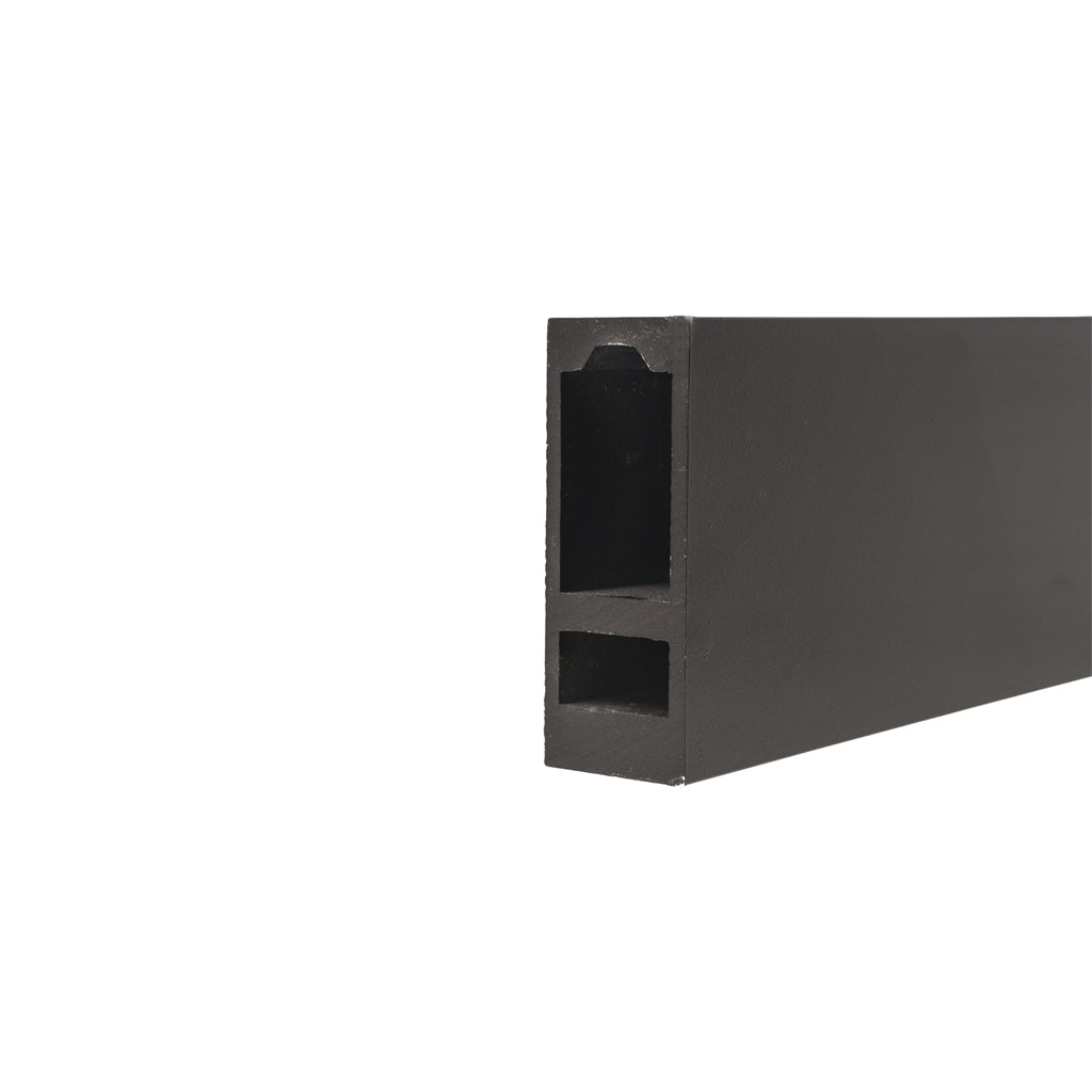 Aluminum glass No. 5 door hanging beam by BEACON, showcasing the sleek silver metal construction with mounting brackets.