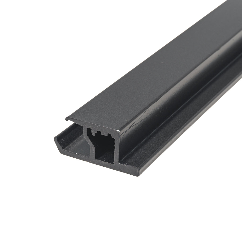 Aluminum glass shelves with 25mm thickness and integrated light from BEACON, ideal for display or storage.