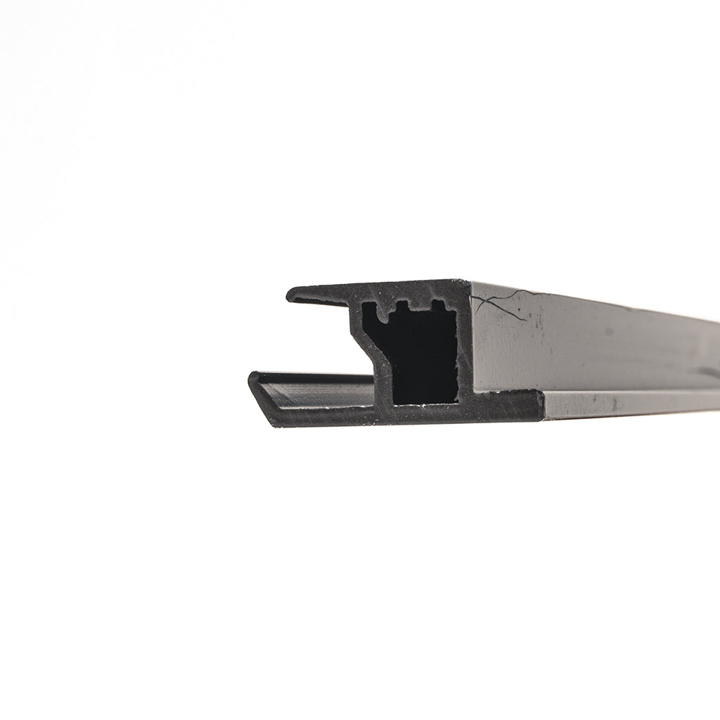 Aluminum glass shelves with 25mm thickness and integrated lighting, model AGSWL25 from BEACON, mounted on a wall.
