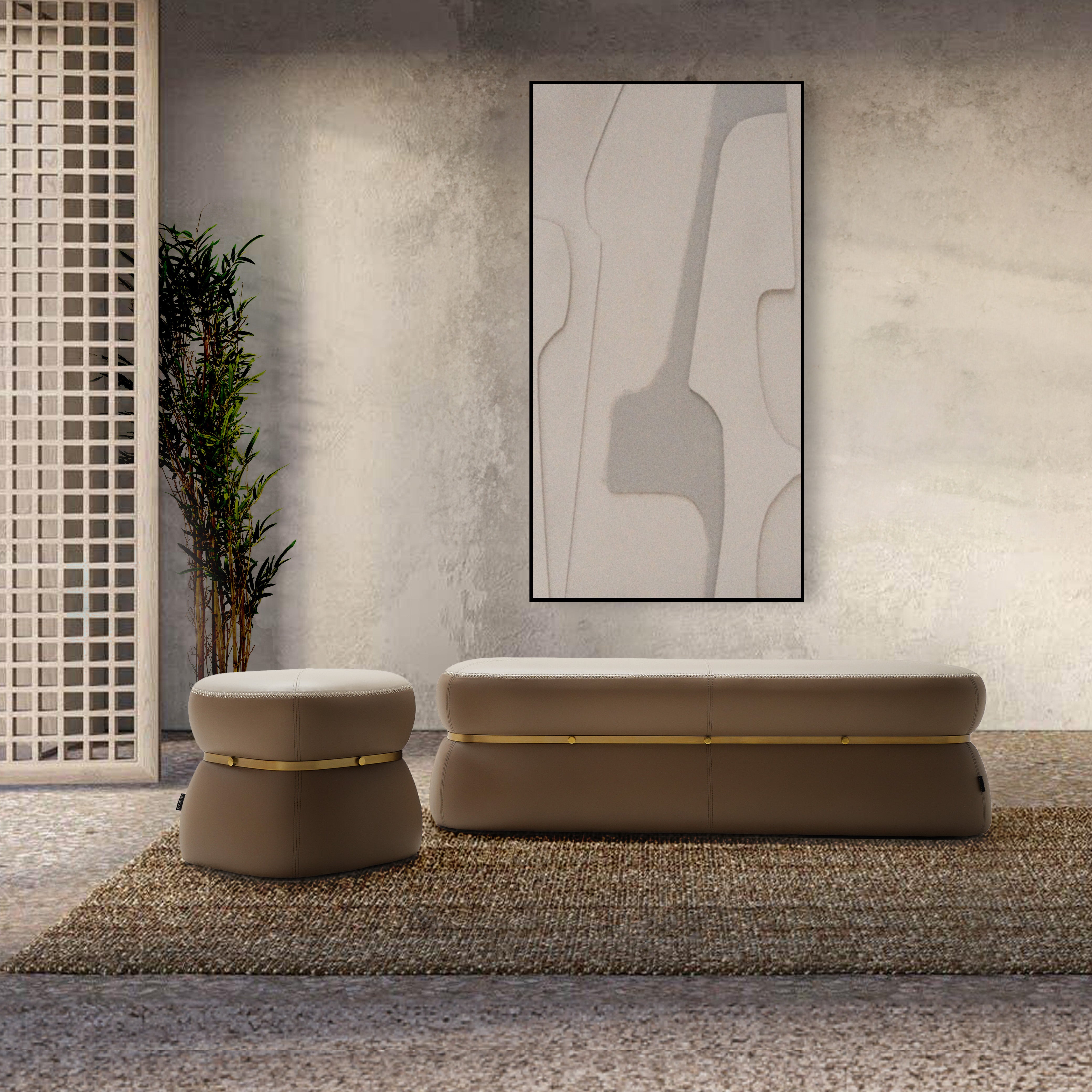 Nappa Pouf BC708-1 Light brown -  Poufs | نابا بوف - ebarza Furniture UAE | Shop Modern Furniture in Abu Dhabi & Dubai - مفروشات ايبازرا في الامارات | تسوق اثاث عصري وديكورات مميزة في دبي وابوظبي