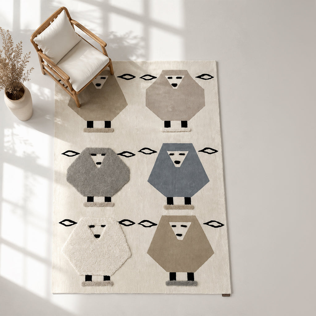 Pre-order 55 Days Delivery 300X200 Cm Woolly Folk Hand Tufted Acrylic Carpet NR-086-3020