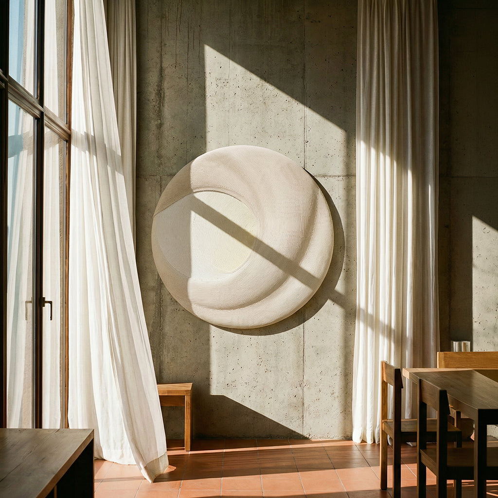 Artisan Weave handmade wall art painting by BEACON, featuring intricate woven design in neutral tones for wall decor.
