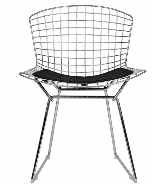 As Is Wire Chair & Genuine Leather Cushion Bp8020-Cr