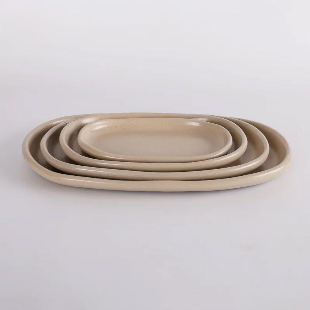 Asian Zen Ceramic Plate E711-P-08211 8.25 -  Plates | طبق سيراميك زن آسيوي - ebarza Furniture UAE | Shop Modern Furniture in Abu Dhabi & Dubai - مفروشات ايبازرا في الامارات | تسوق اثاث عصري وديكورات مميزة في دبي وابوظبي