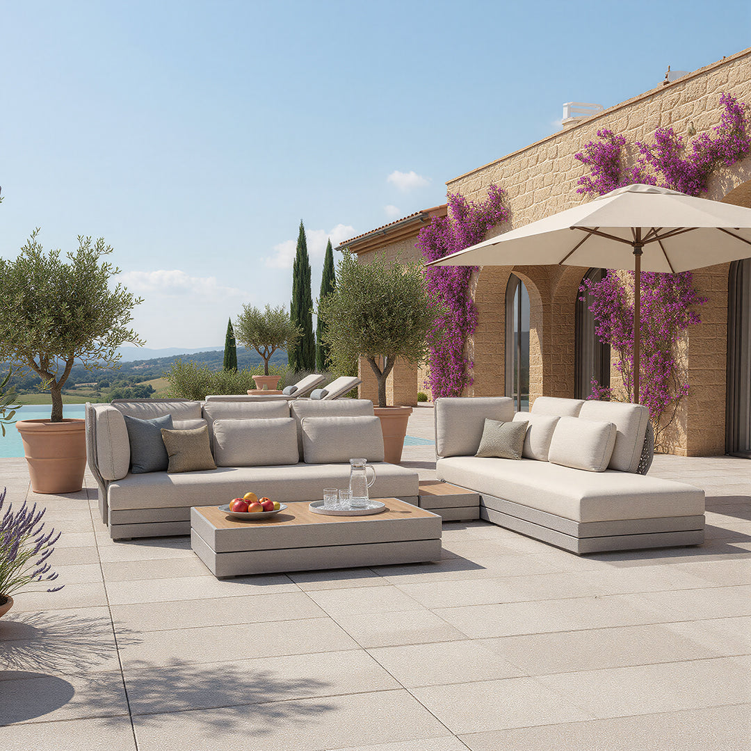 Attal Alu Rope Sofa Set And Center And Side Table SYN-SCST01  25007 -  Outdoor Sofas - ebarza Furniture UAE | Shop Modern Furniture in Abu Dhabi & Dubai - مفروشات ايبازرا في الامارات | تسوق اثاث عصري وديكورات مميزة في دبي وابوظبي