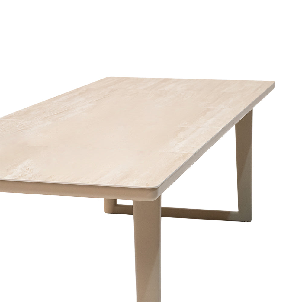 BAGEL RECTANGULAR DINING TABLE WITH CERAMIC TOP (U-SHAPED LEGS) KT8602G27CER -  Outdoor Tables - ebarza Furniture UAE | Shop Modern Furniture in Abu Dhabi & Dubai - مفروشات ايبازرا في الامارات | تسوق اثاث عصري وديكورات مميزة في دبي وابوظبي