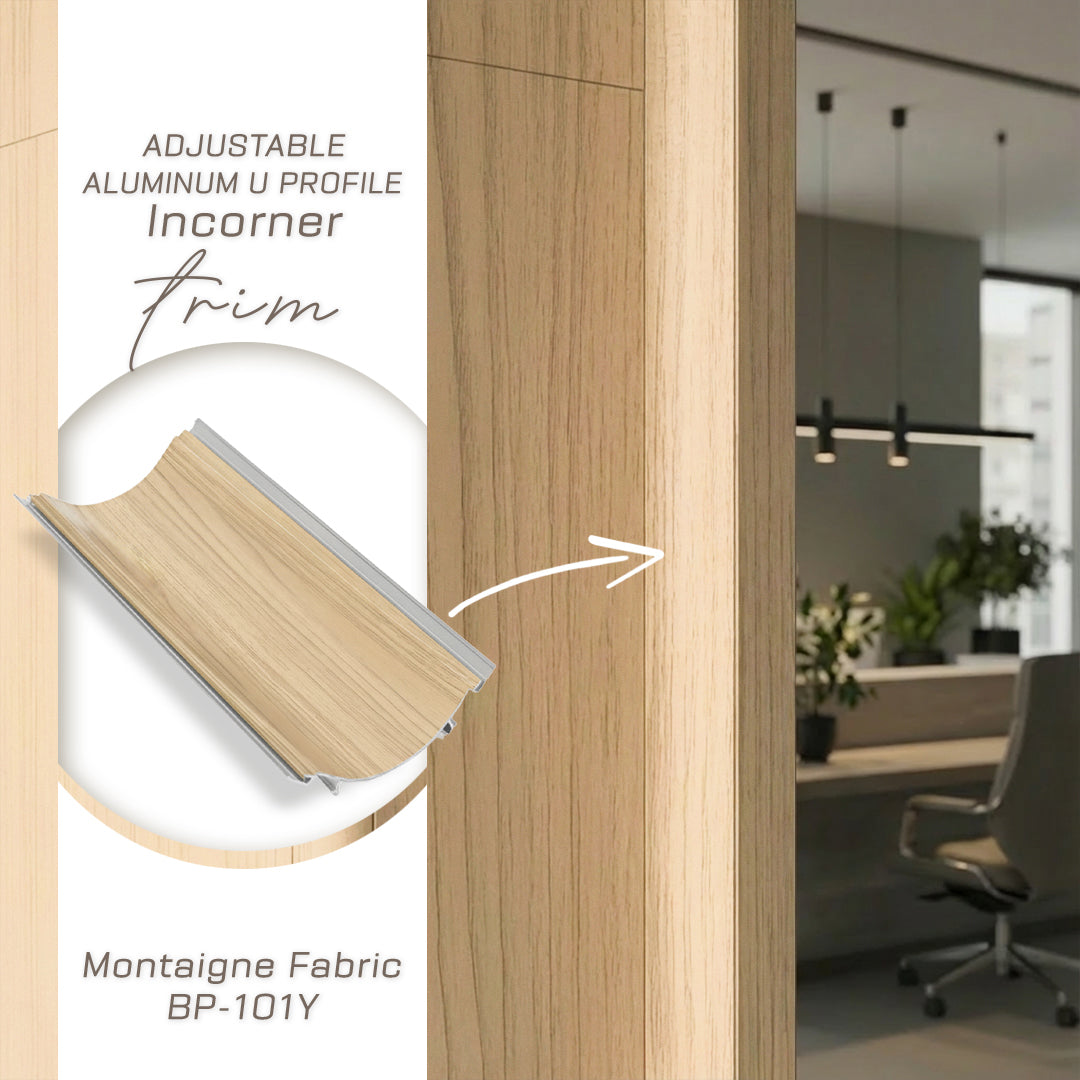 320H-ALUMINUM PROFILE- DESIGN SHAPE: Incorner Trim COLOUR:  Brown Oak BP-106Y