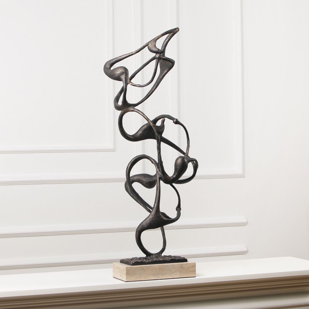Balanced Molecule Sculpture KA5169A by BEACON, a modern home decor figurine featuring a sleek, balanced molecular design.