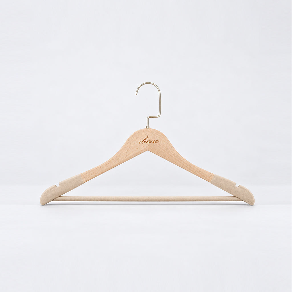 Beech Wood Garment Hanger  LSM-01 -Natural Matte