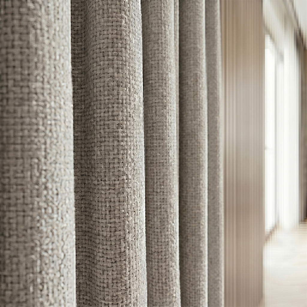 Bias polyester curtain fabric from BEACON featuring a smooth, elegant drape in a stylish design, ideal for curtains and drapes.