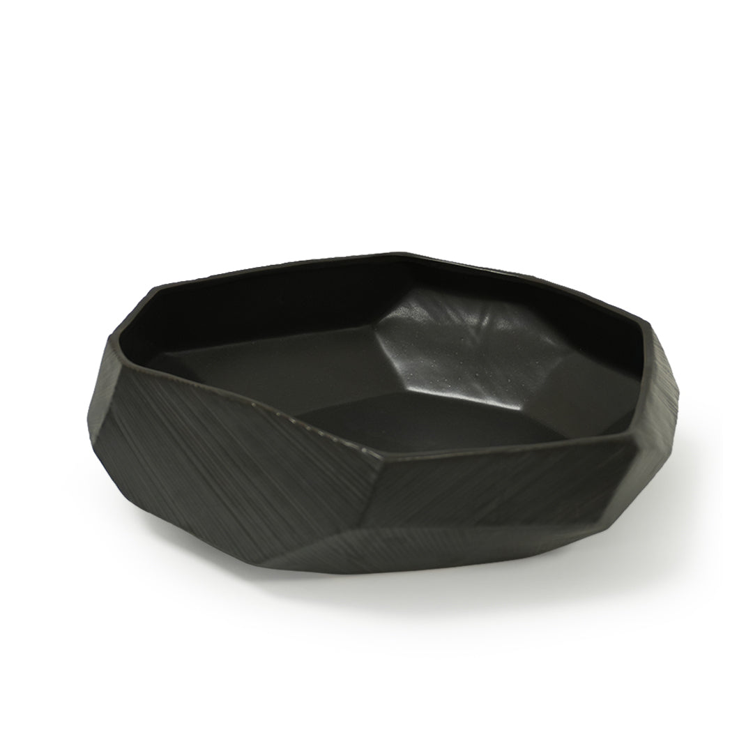 Black Volcanic J bowl - Large CB4399-34-R633 -  Bowls - ebarza Furniture UAE | Shop Modern Furniture in Abu Dhabi & Dubai - مفروشات ايبازرا في الامارات | تسوق اثاث عصري وديكورات مميزة في دبي وابوظبي