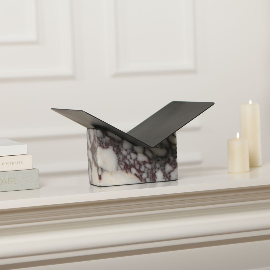 Pre-order 15 Days Delivery Bulgari Marble & Iron Magzaine Holder KH5007B -  Bookends - ebarza Furniture UAE | Shop Modern Furniture in Abu Dhabi & Dubai - مفروشات ايبازرا في الامارات | تسوق اثاث عصري وديكورات مميزة في دبي وابوظبي