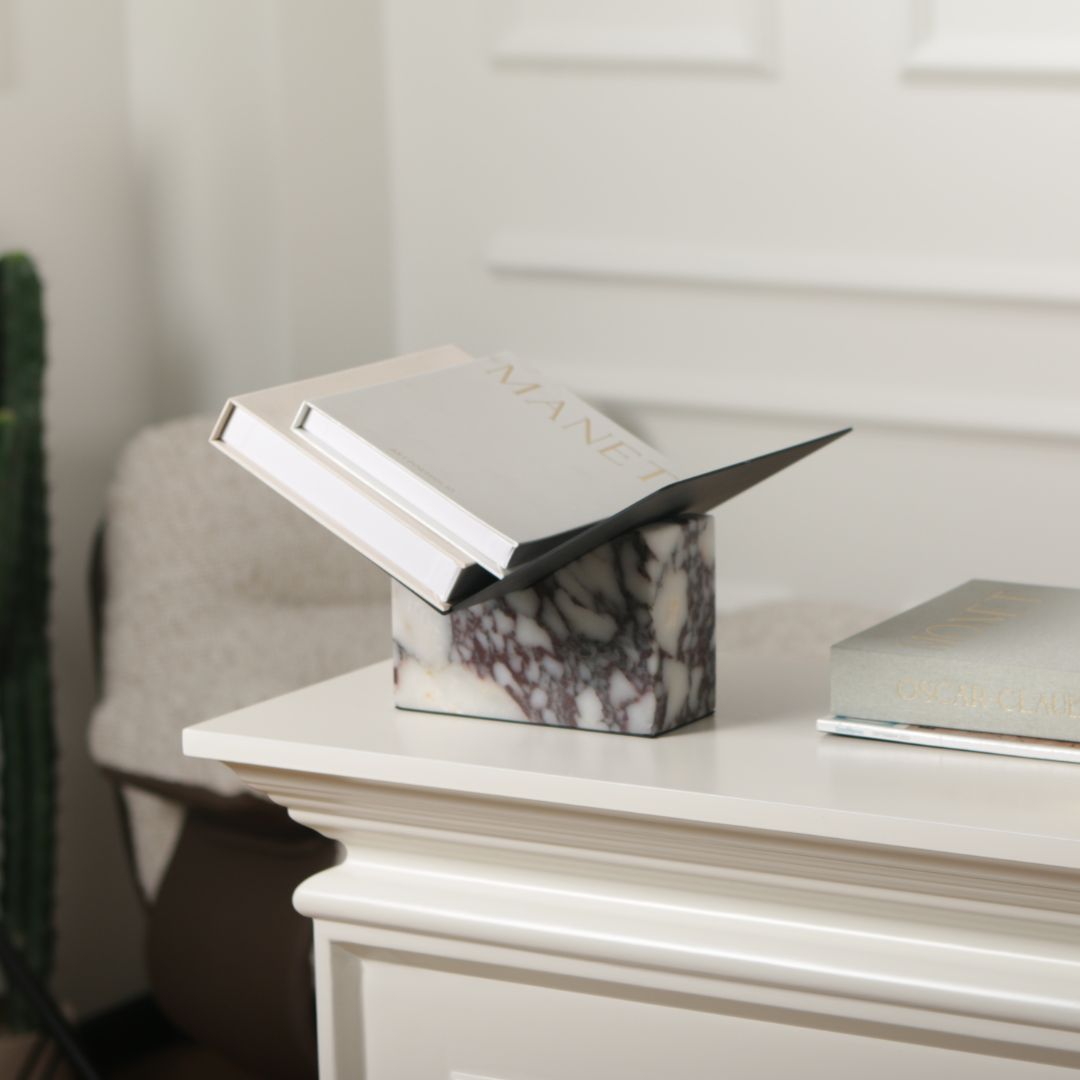 Pre-order 15 Days Delivery Bulgari Marble & Iron Magzaine Holder KH5007B -  Bookends - ebarza Furniture UAE | Shop Modern Furniture in Abu Dhabi & Dubai - مفروشات ايبازرا في الامارات | تسوق اثاث عصري وديكورات مميزة في دبي وابوظبي