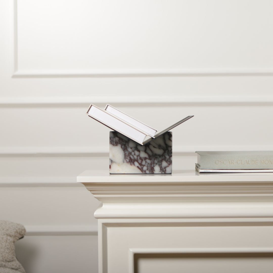 Pre-order 15 Days Delivery Bulgari Marble & Iron Magzaine Holder KH5007B -  Bookends - ebarza Furniture UAE | Shop Modern Furniture in Abu Dhabi & Dubai - مفروشات ايبازرا في الامارات | تسوق اثاث عصري وديكورات مميزة في دبي وابوظبي
