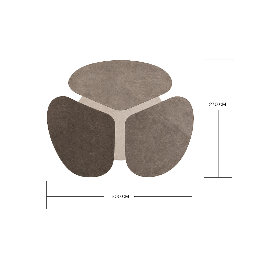 300x270 CM CLOVER-04 Round Rug- INNER (C1901) - OUTER BROWN 88 (C1631) - CLO-04