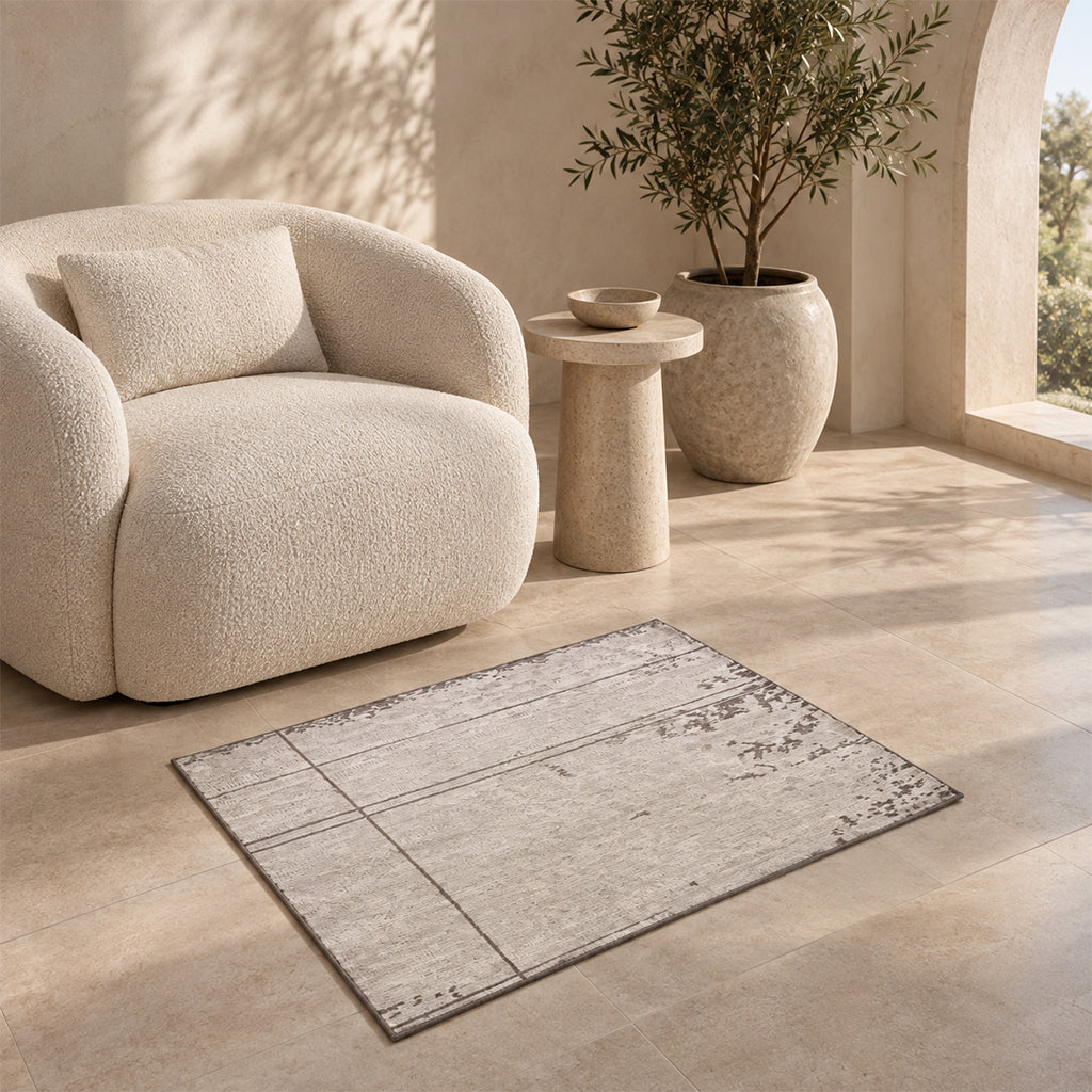 Pre-order for 55 Days Delivery - 90X60 Cm Cadre Linear Hand Tufted Acrylic Carpet NR-093-9060