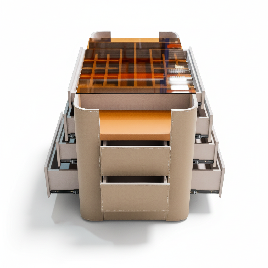 BEACON center island dresser BNY-802 with sleek surface and storage drawers, showcasing modern furniture design.
