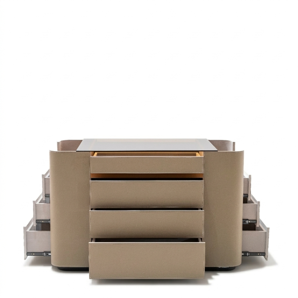 BEACON Valmont Center Island Dresser BNY-802 with spacious drawers and sleek design, perfect for modern bedroom storage.