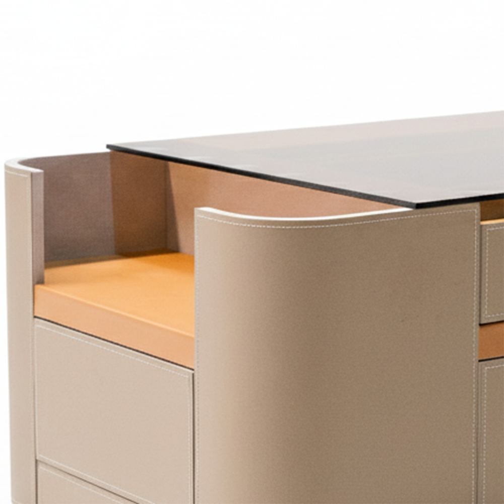 BEACON Valmont Center Island Dresser BNY-802 with sleek wood finish and spacious drawers for stylish storage.