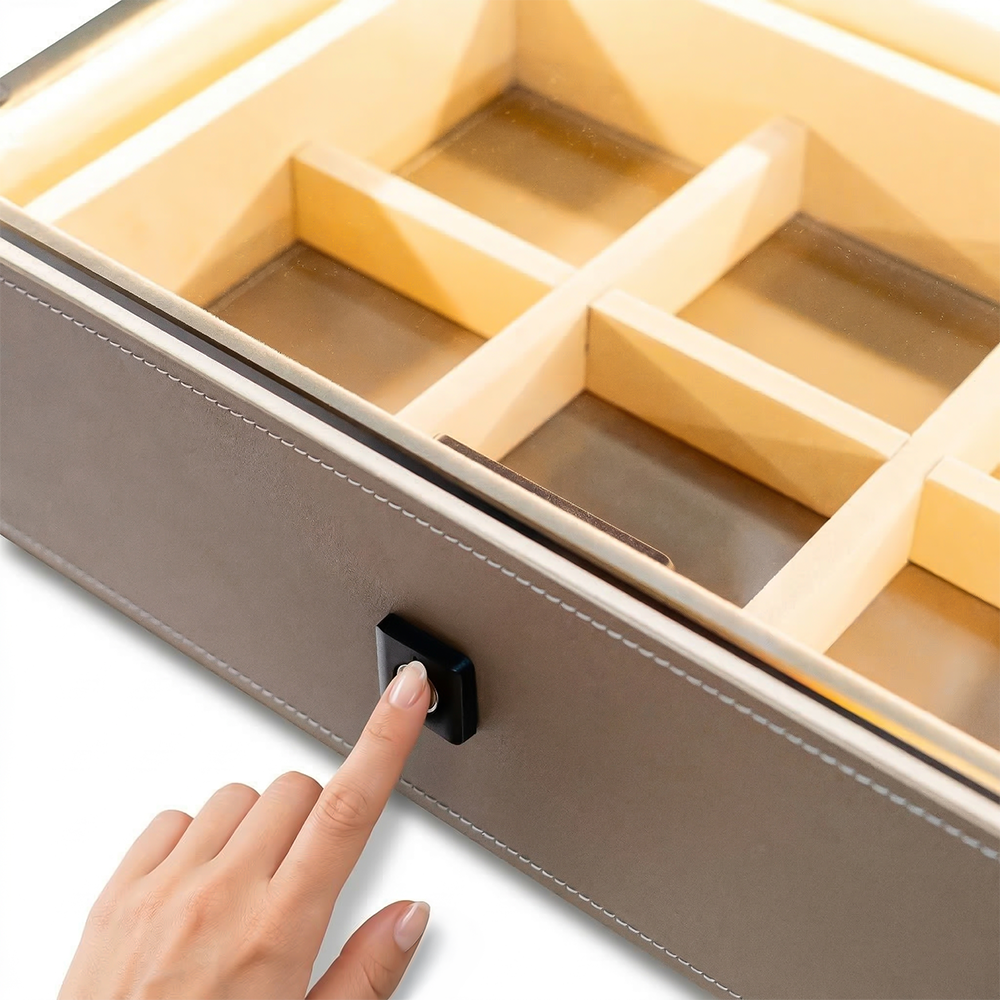 Valmont Center Island Dresser with Bench by BEACON, featuring modern cabinet design and a matching bench for versatile use.