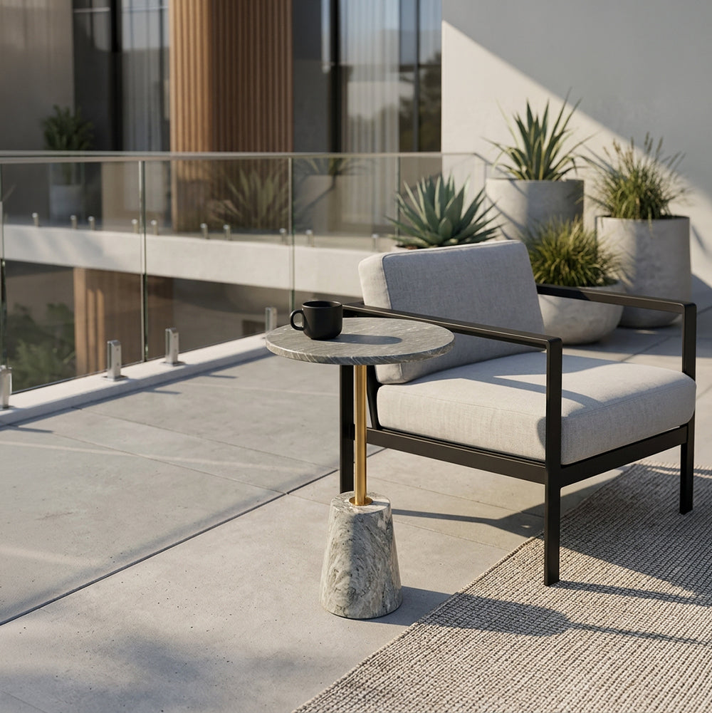 Gray BEACON Coffee Table 4616-GRY with a modern design, featuring a sleek rectangular wooden top and sturdy metal legs.