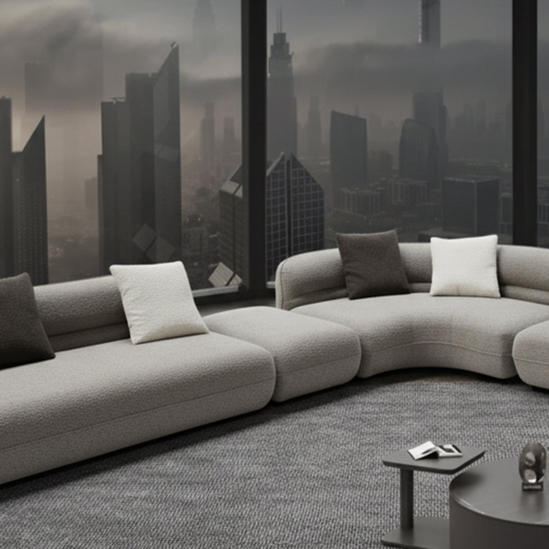 Cotton and linen fabric single sofa module by BEACON, featuring a comfortable, modern design with neutral upholstery and clean lines.