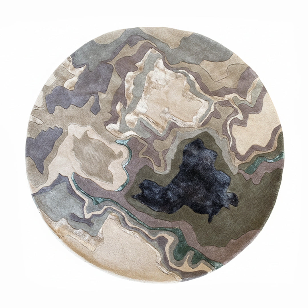 D150 Cm Handmade Wool Rug Jh-20728 Round -  Rugs - ebarza Furniture UAE | Shop Modern Furniture in Abu Dhabi & Dubai - مفروشات ايبازرا في الامارات | تسوق اثاث عصري وديكورات مميزة في دبي وابوظبي