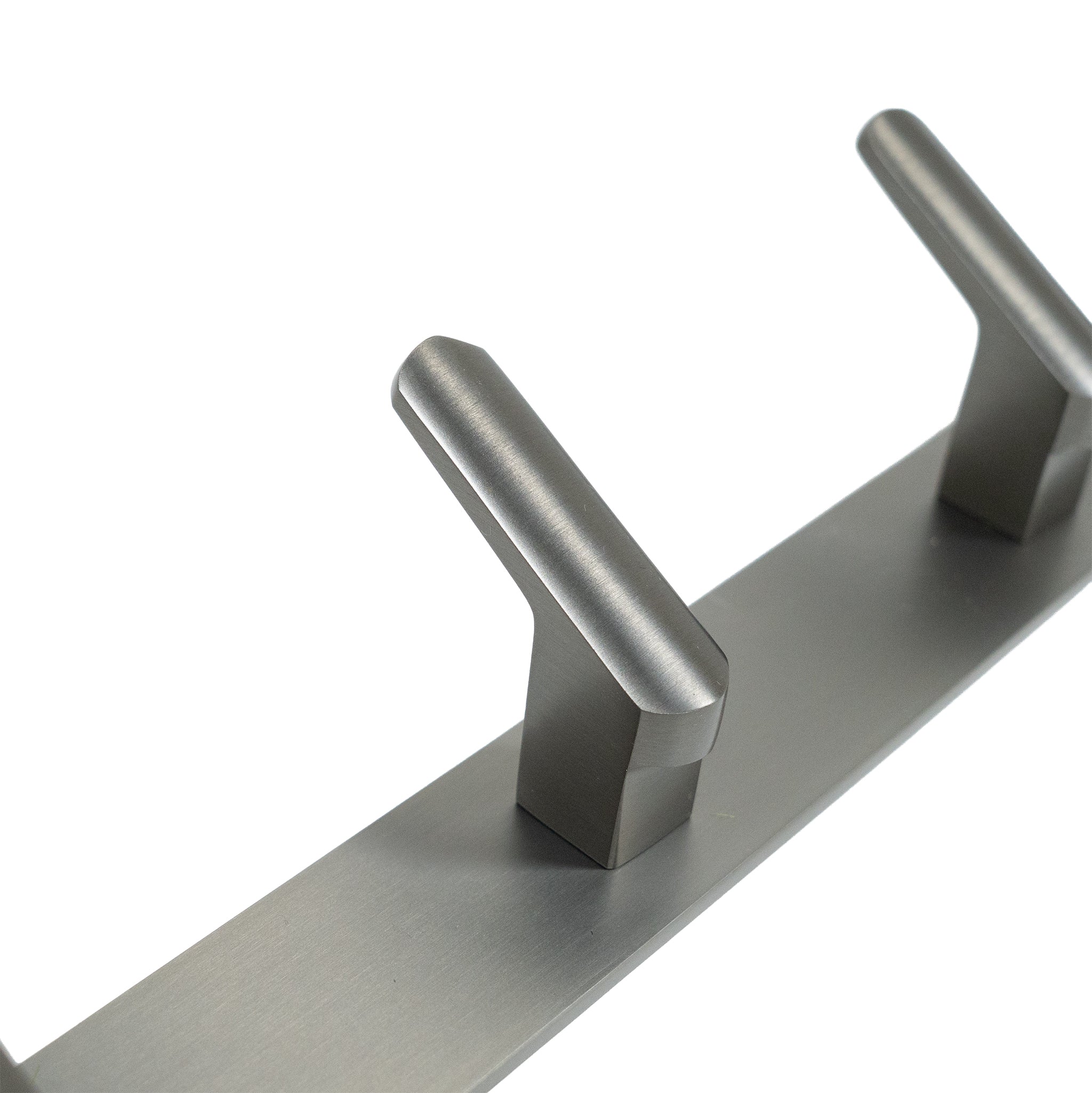 BEACON Penta 5-Wall Hooks gun metal towel hangers hooks mounted on wall with five hooks for towels or accessories.
