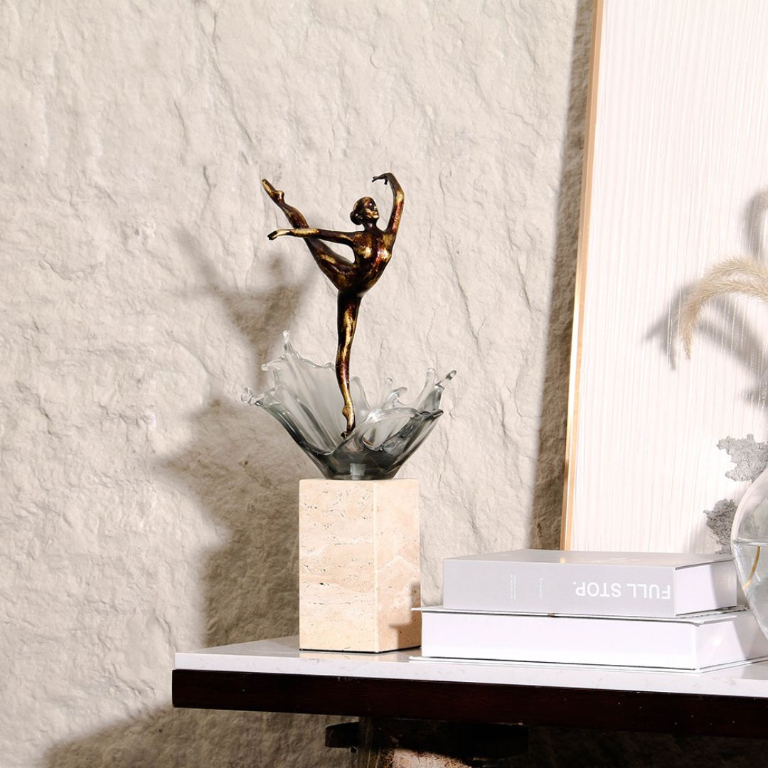 Dancer In Water Sculpture KA3155 -  Home Decor Figurines - ebarza Furniture UAE | Shop Modern Furniture in Abu Dhabi & Dubai - مفروشات ايبازرا في الامارات | تسوق اثاث عصري وديكورات مميزة في دبي وابوظبي