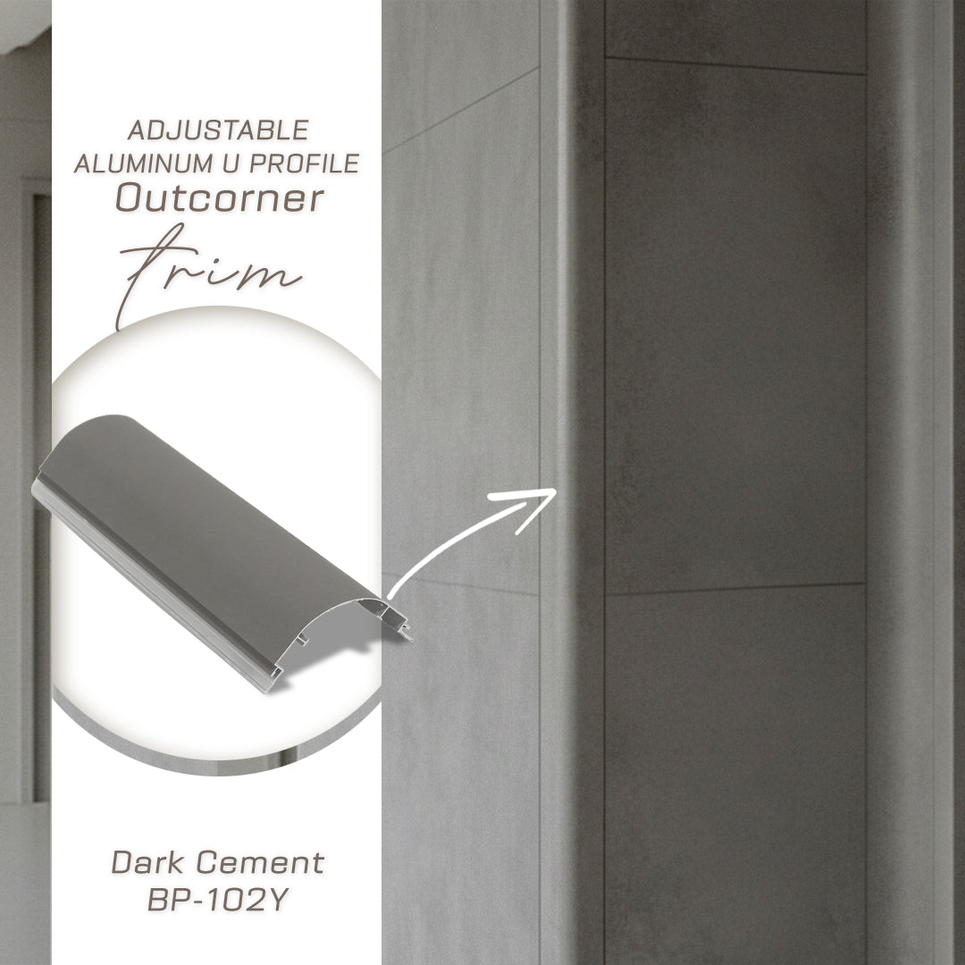 سماكة 8 مم (1.8 سم) مقطع ألومنيوم على شكل حرف U - أسود - PR0042