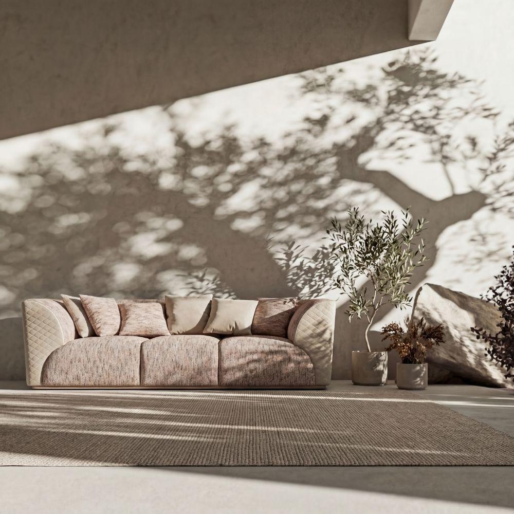 Delta 3 Seater Sofa by LODA FURNITURE features plush cushions and modern design in a stylish living room setting.