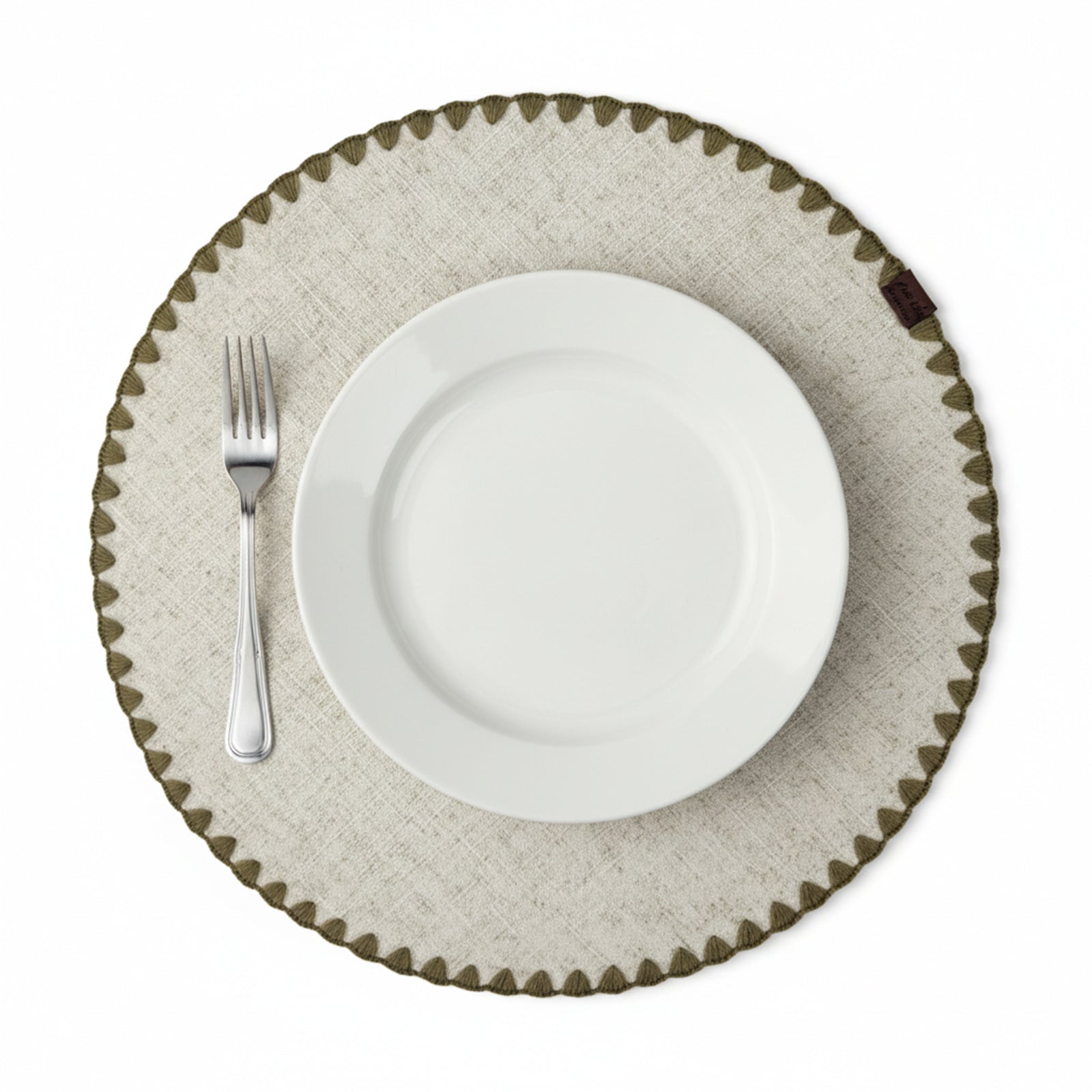 Dineva Placemat With Shelled Edge & Double Layers - KXMT-2379/Brown -  Placemats - ebarza Furniture UAE | Shop Modern Furniture in Abu Dhabi & Dubai - مفروشات ايبازرا في الامارات | تسوق اثاث عصري وديكورات مميزة في دبي وابوظبي