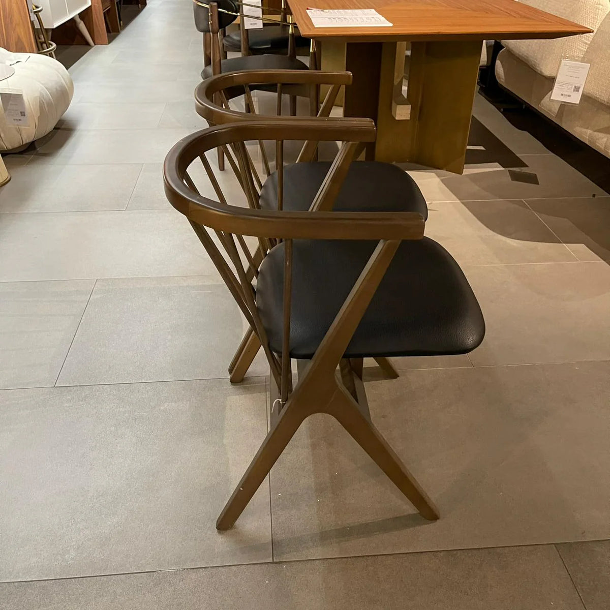 Display image of the Sancrea Linz Craft Chair Mone-034, showcasing its modern design and wooden construction.