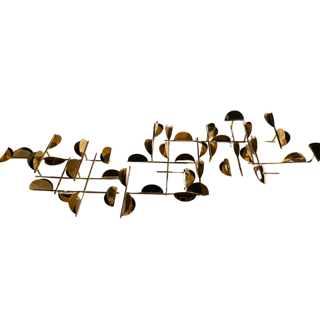 Display Item -  Golden Leaves Handcrafted Stainless Steel Artwork Z08019 Nakheel -  USED ITEM | قطعة من المعرض - عمل فني مصنوع يدويًا من الفولاذ المقاوم للصدأ بعنوان الاوراق الذهبية - ebarza Furniture UAE | Shop Modern Furniture in Abu Dhabi & Dubai - مفروشات ايبازرا في الامارات | تسوق اثاث عصري وديكورات مميزة في دبي وابوظبي
