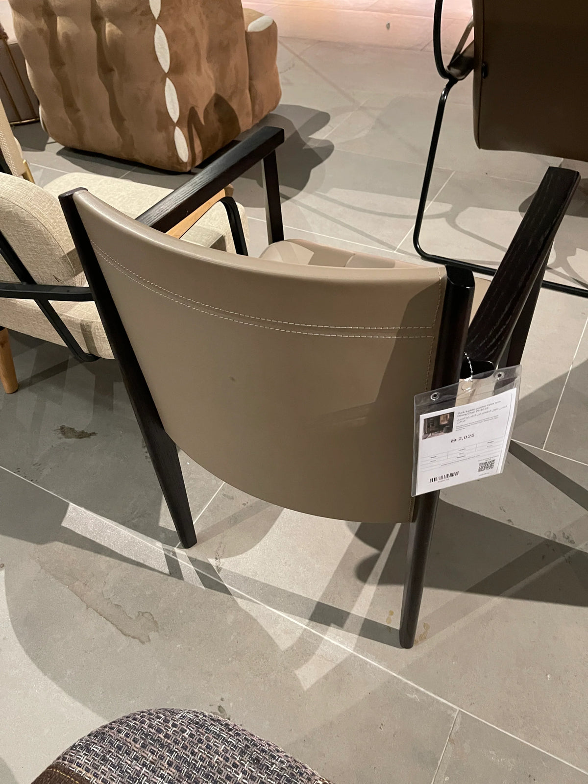 Display Item - Dark Saddle Leather With Arm Dining Chair PS-B132 - Yas