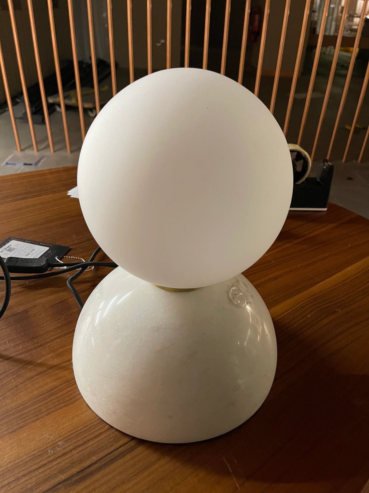 Display Item - Opal Glass Shade With White Marble Base Table Lamp 8709T-We - Yas