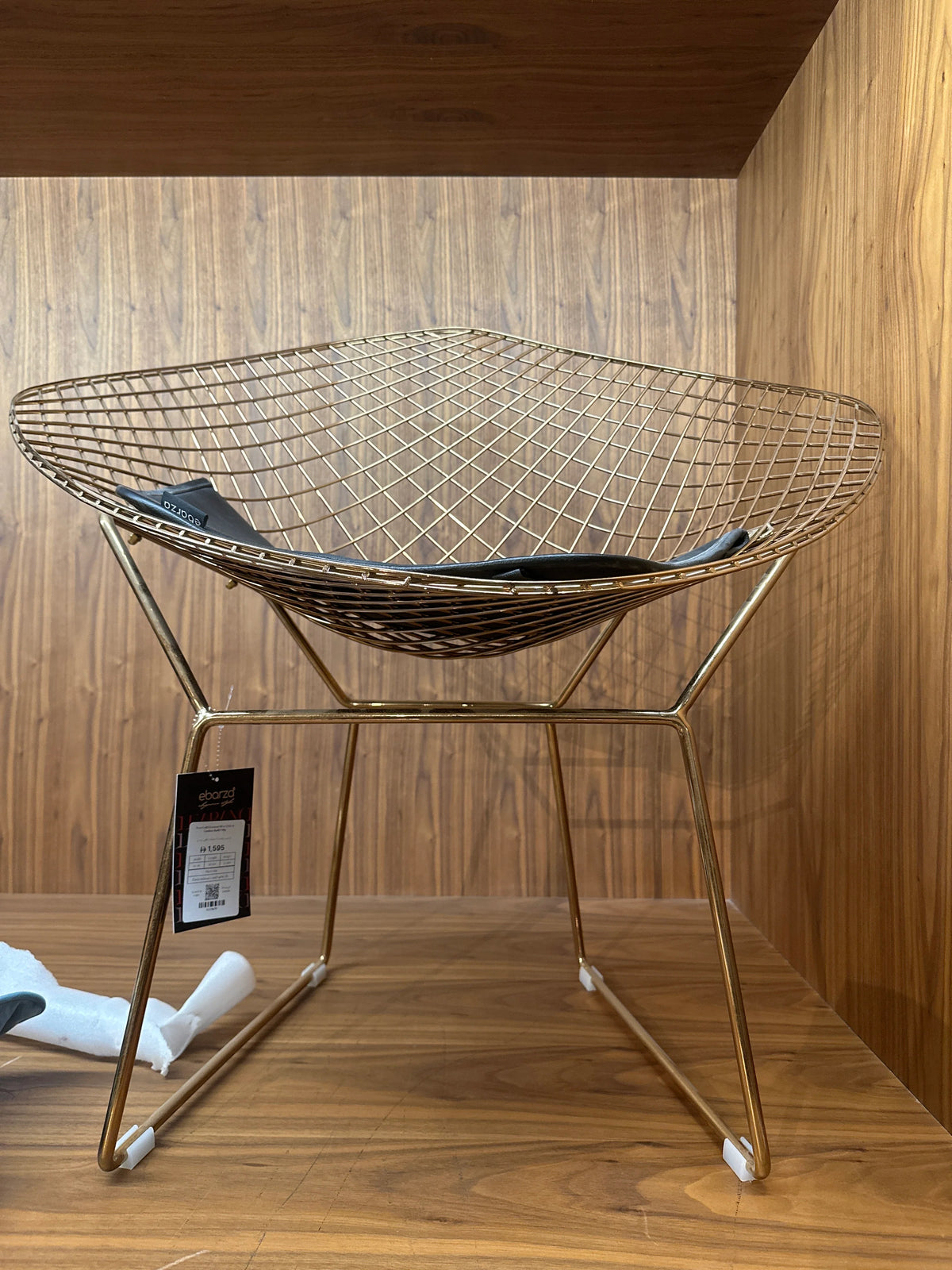 Display Item - Rose Gold Diamond Wire Chair & Cushion Bp8019Rg - Yas