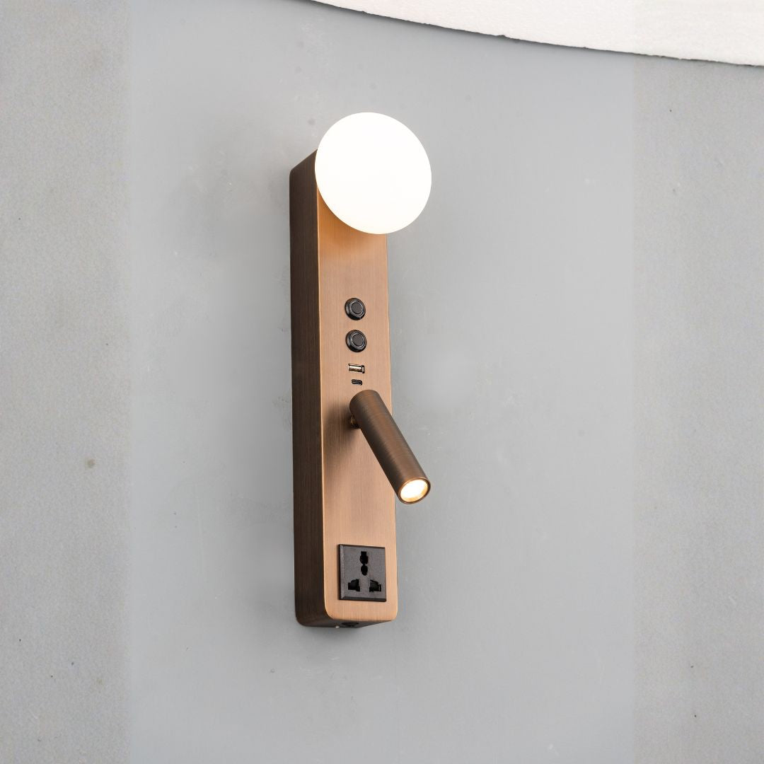 Diva Hotel Style Headboard/ Wall Reading Lamp Diva-Ez-WL(D)-28AB -  Wall Lamps - ebarza Furniture UAE | Shop Modern Furniture in Abu Dhabi & Dubai - مفروشات ايبازرا في الامارات | تسوق اثاث عصري وديكورات مميزة في دبي وابوظبي