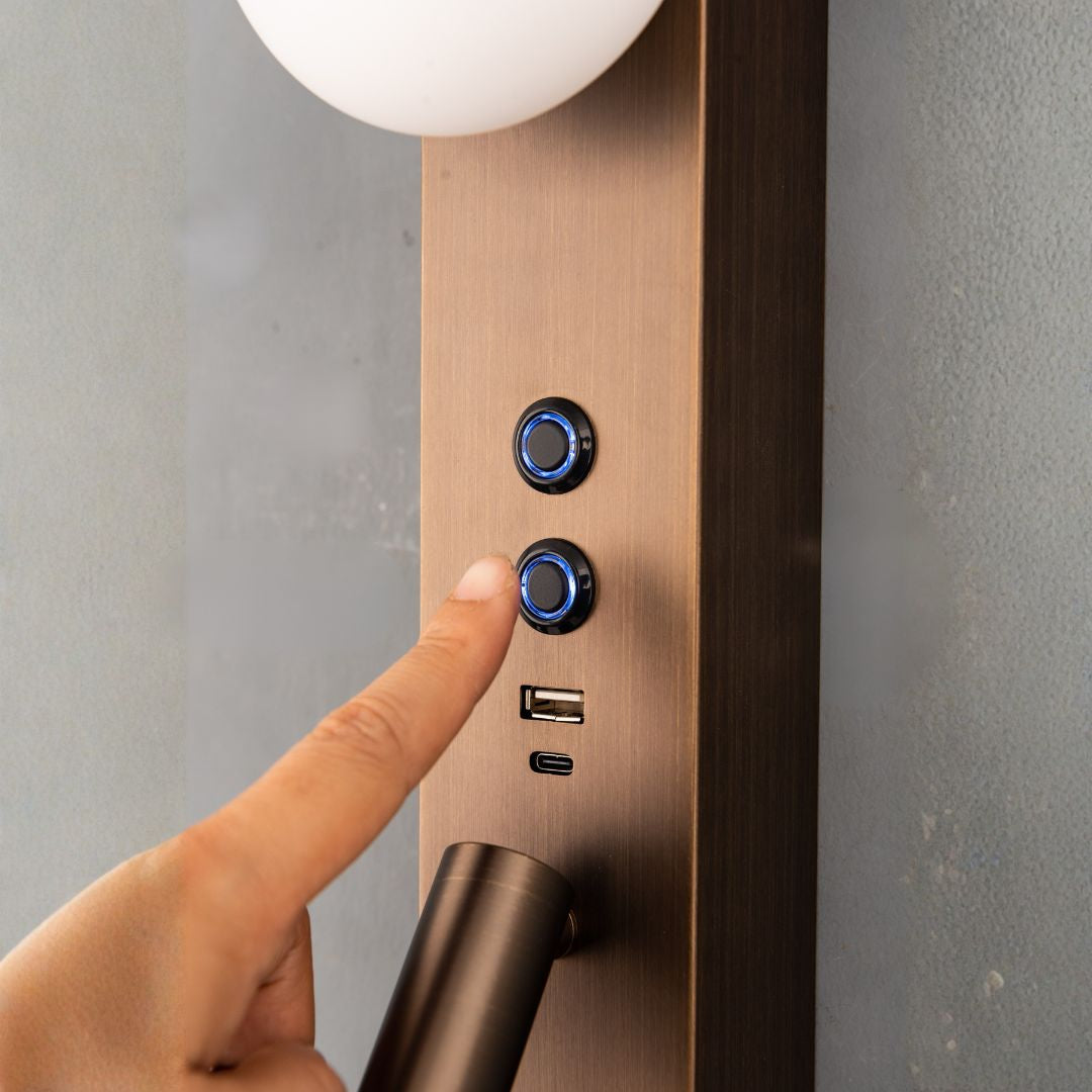 Diva Hotel Style Headboard/ Wall Reading Lamp Diva-Ez-WL(D)-28AB -  Wall Lamps - ebarza Furniture UAE | Shop Modern Furniture in Abu Dhabi & Dubai - مفروشات ايبازرا في الامارات | تسوق اثاث عصري وديكورات مميزة في دبي وابوظبي