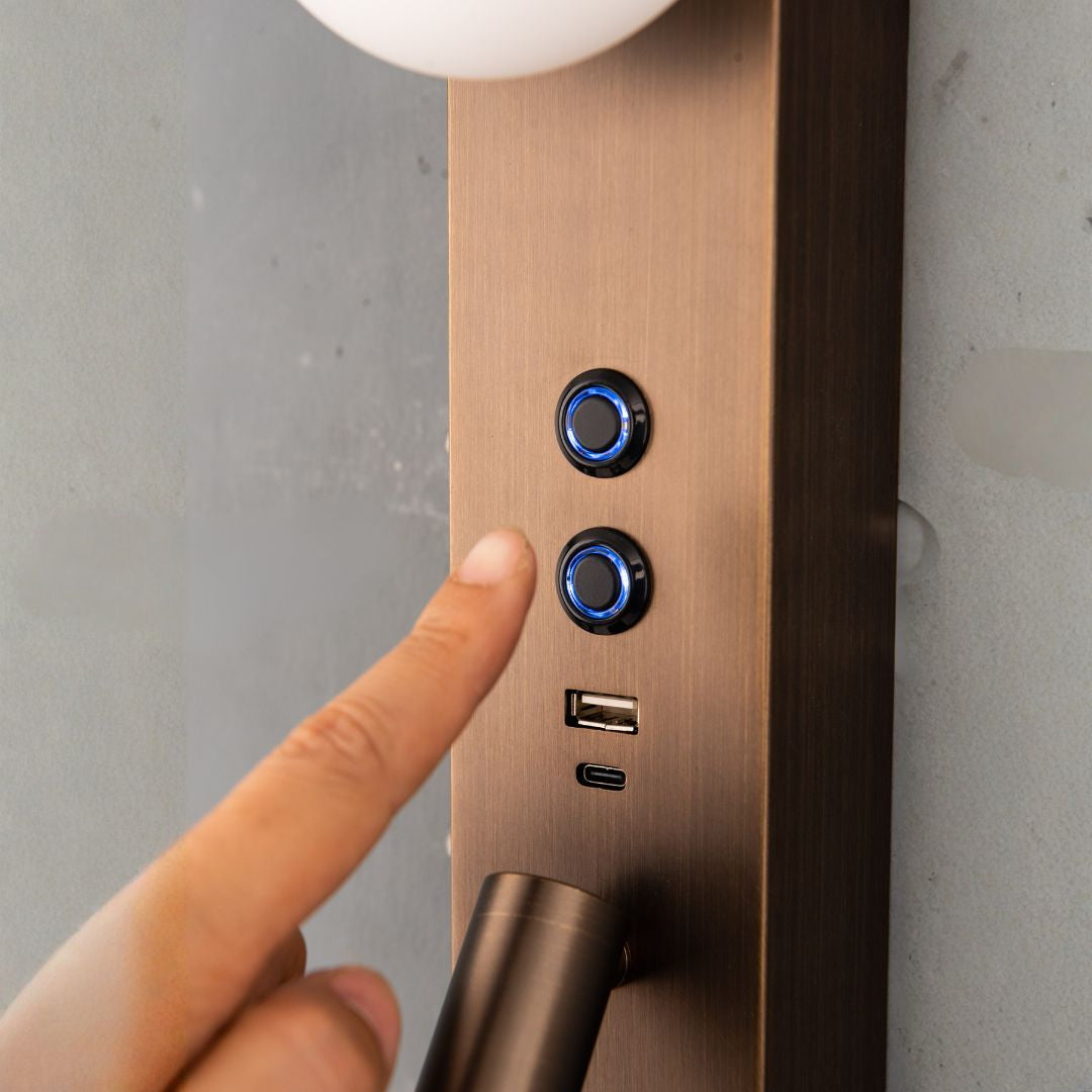 Diva Hotel Style Headboard/ Wall Reading Lamp Diva-Ez-WL(D)-28AB -  Wall Lamps - ebarza Furniture UAE | Shop Modern Furniture in Abu Dhabi & Dubai - مفروشات ايبازرا في الامارات | تسوق اثاث عصري وديكورات مميزة في دبي وابوظبي