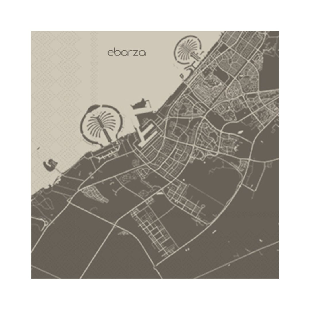 Dubai map printed paper napkin by DNFDG, featuring a detailed Dubai city map design for themed events and gatherings.