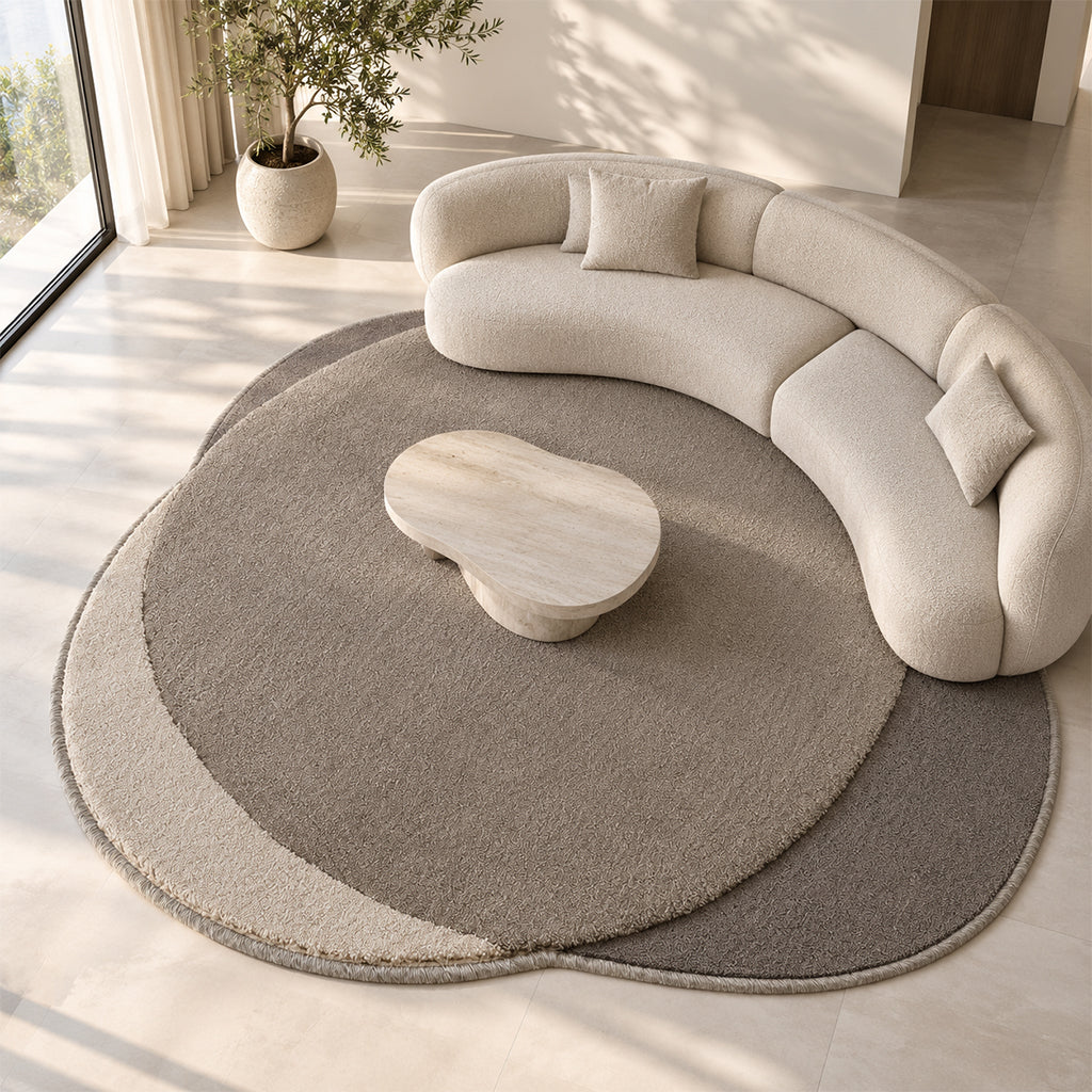 350x340 CM ECLIPSE-01 Round Rug - CP BROWN88 (C1631) - UD HALIM 97 (HOLM 97) - LR (C1901) - ECL-01
