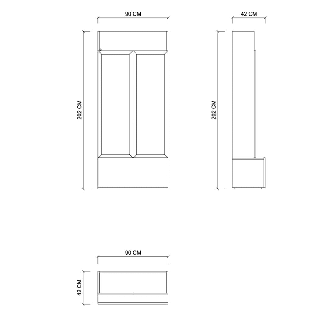 Pre-order 90 Days Delivery ENYA Glass Door Module 90 cm Wall unit
