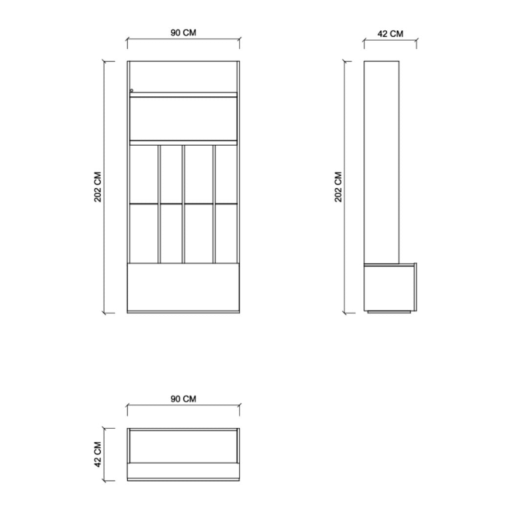 Pre-order 90 Days Delivery ENYA Glass Shelf Module 90 cm Wall unit