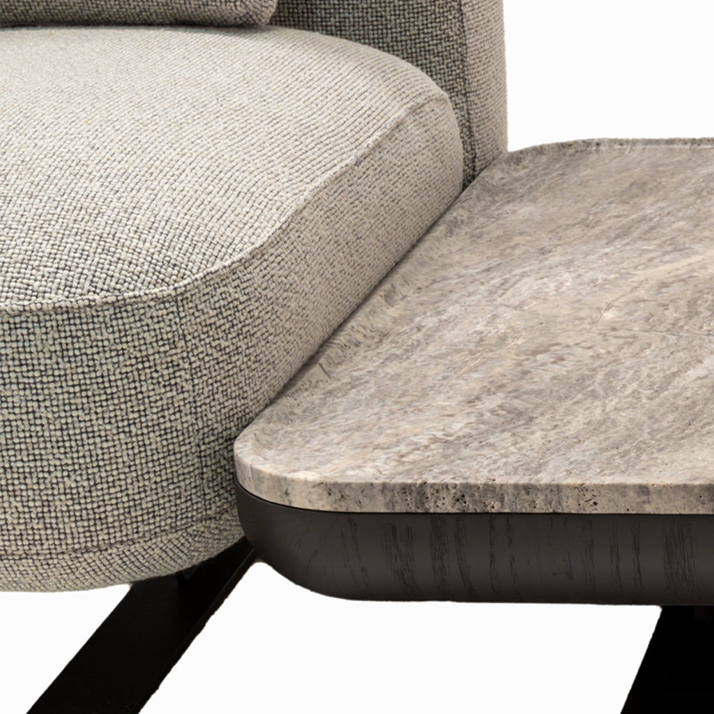 Edge Corner Sofa Set With  Marble Table - A B C Marble Table  HOM01