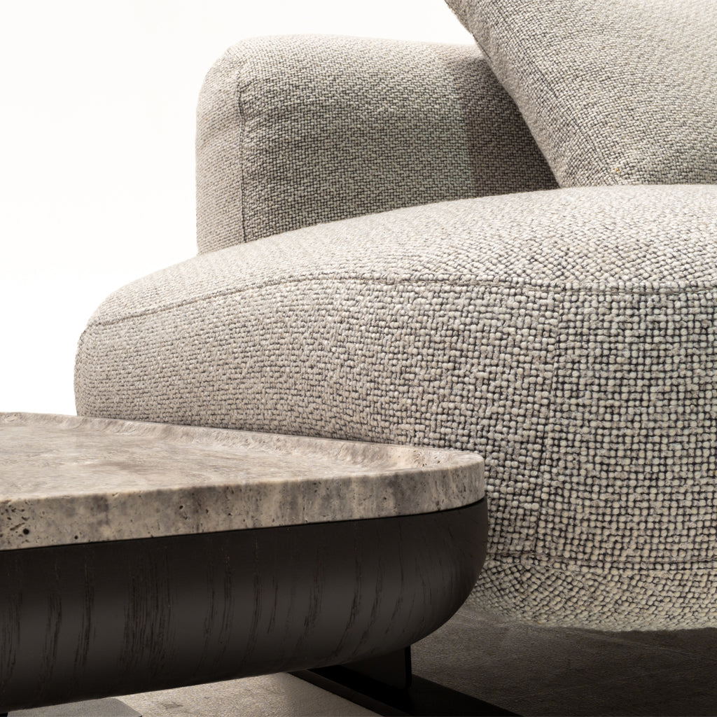 Edge Corner Sofa Set With  Marble Table - A B C Marble Table  HOM01