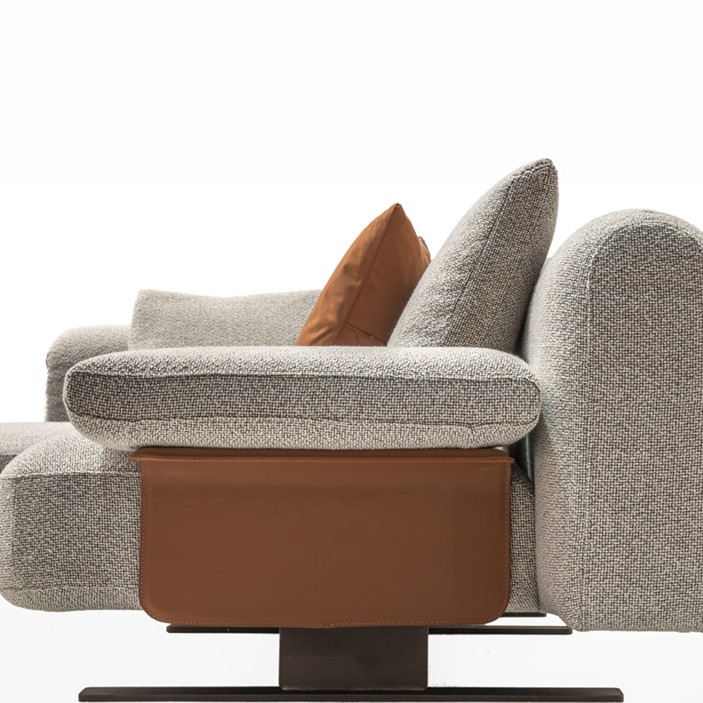 Edge Corner Sofa Set With  Marble Table - A B C Marble Table  HOM01