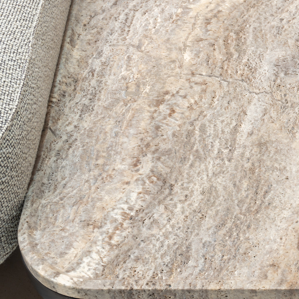 Edge Corner Sofa Set With  Marble Table - A B C Marble Table  HOM01
