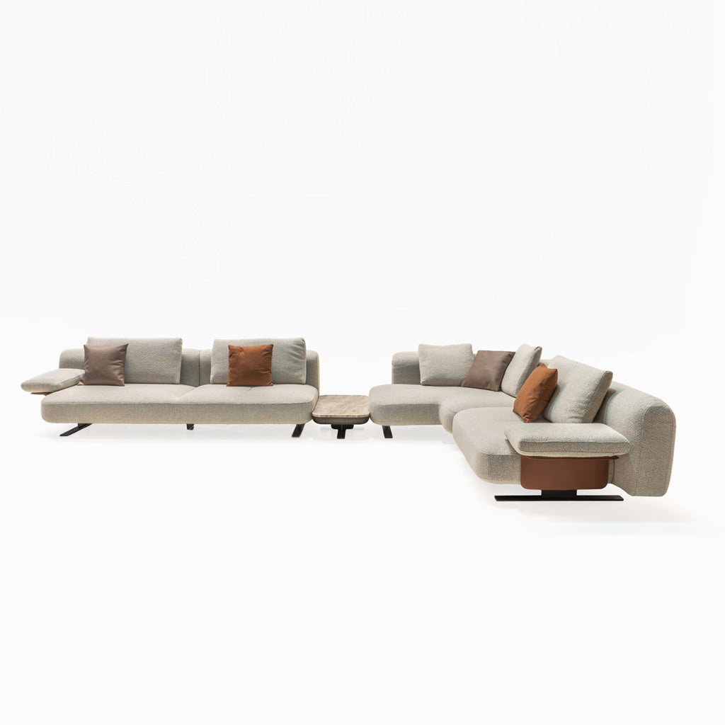 Edge Corner Sofa Set With  Marble Table - A B C Marble Table  HOM01