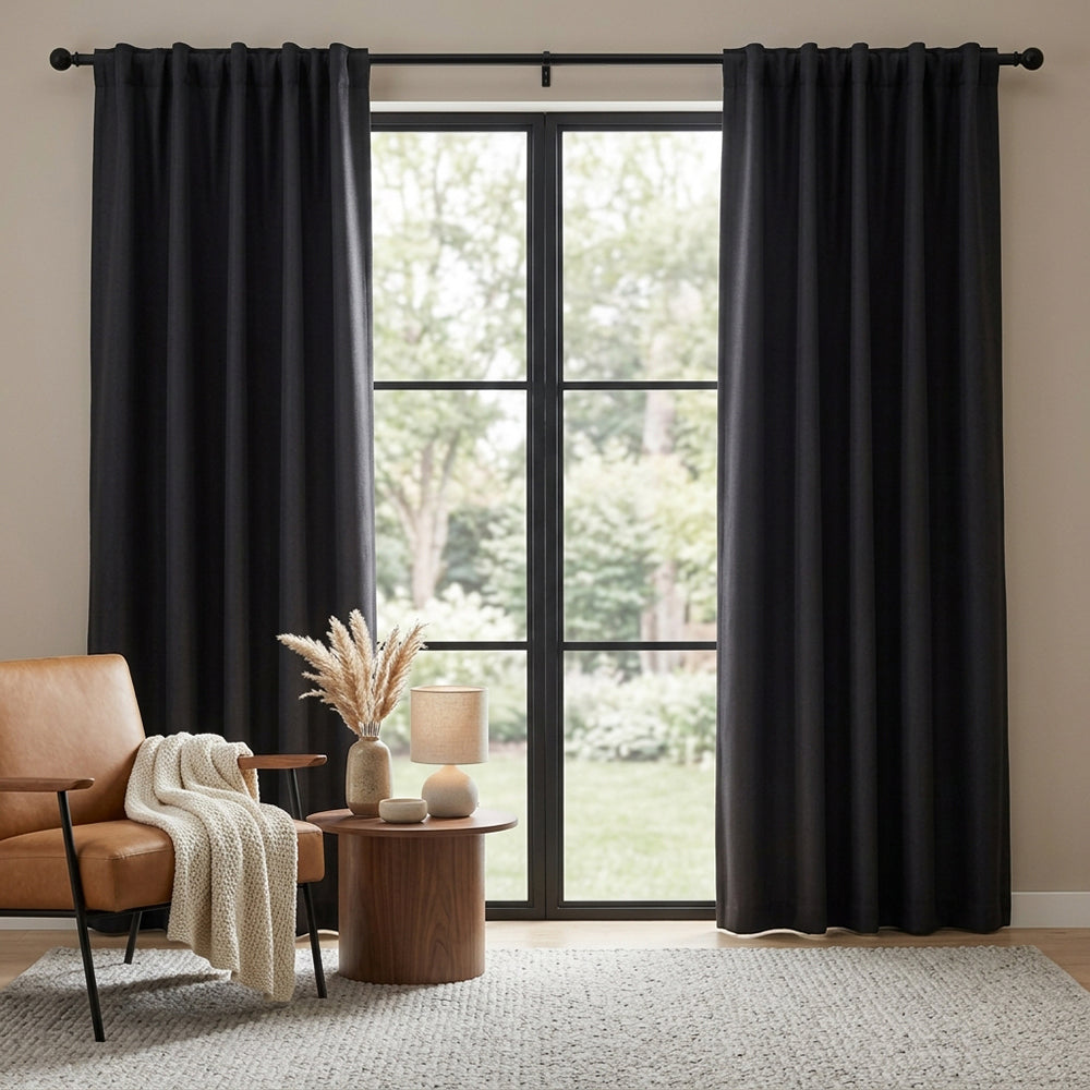 Elegant Aspendos window curtain fabric by BONA HOME, showcasing a stylish drape with a subtle pattern in soft fabric.